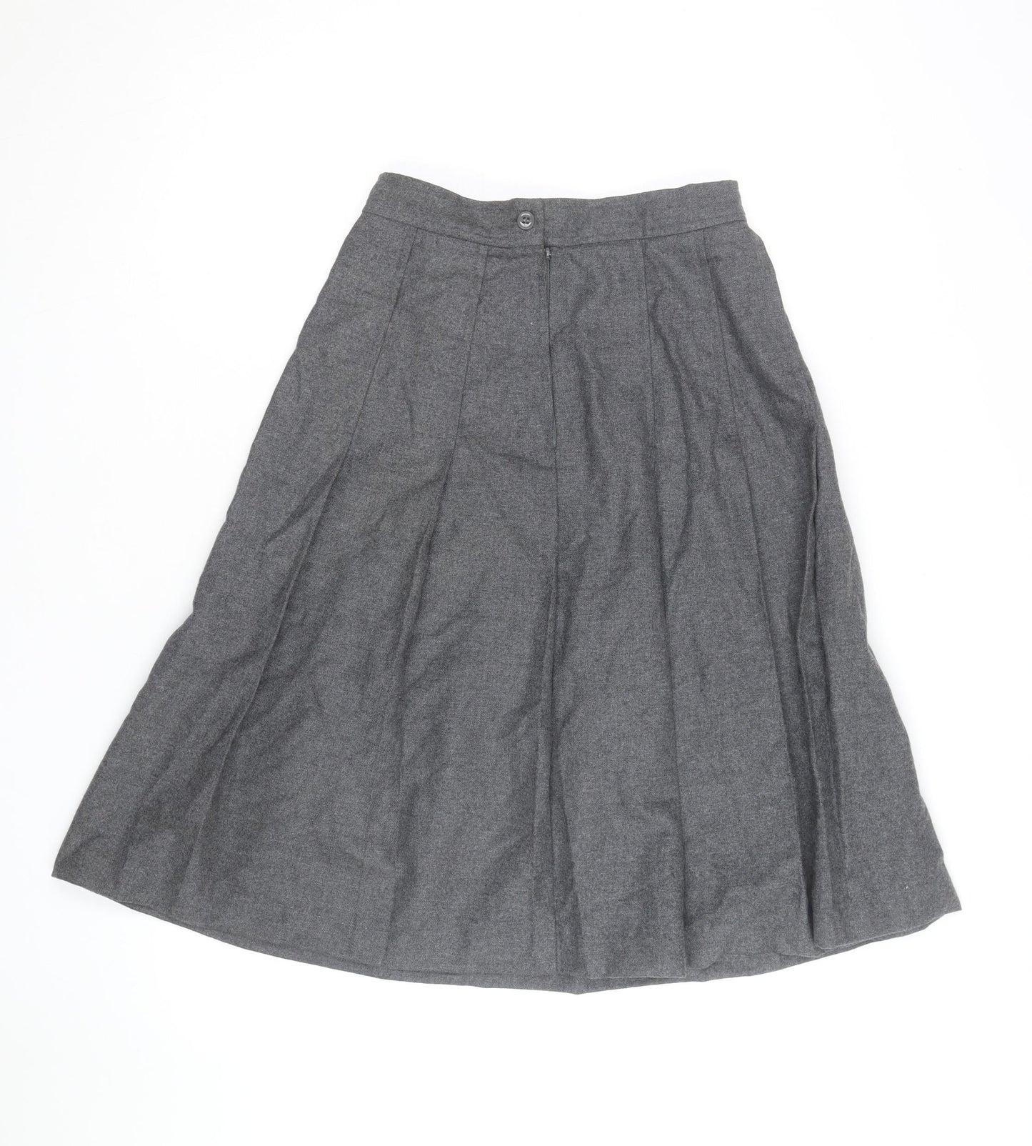 Wallis Women’s Grey Wool A-Line Midi Skirt Size 12 Vintage