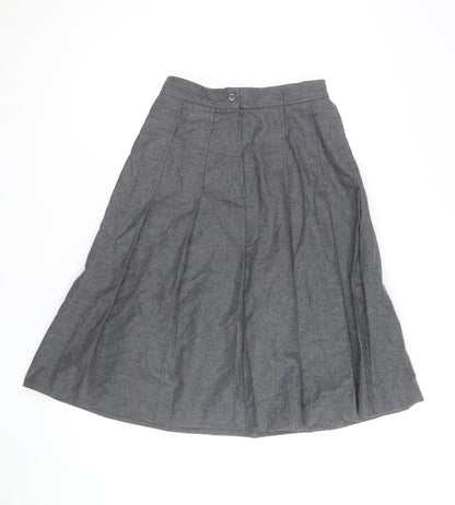 Wallis Women’s Grey Wool A-Line Midi Skirt Size 12 Vintage