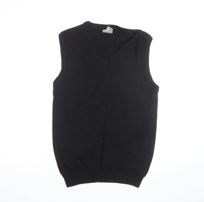 GAP Men’s Black Merino Wool V-Neck Sleeveless Jumper Vest L