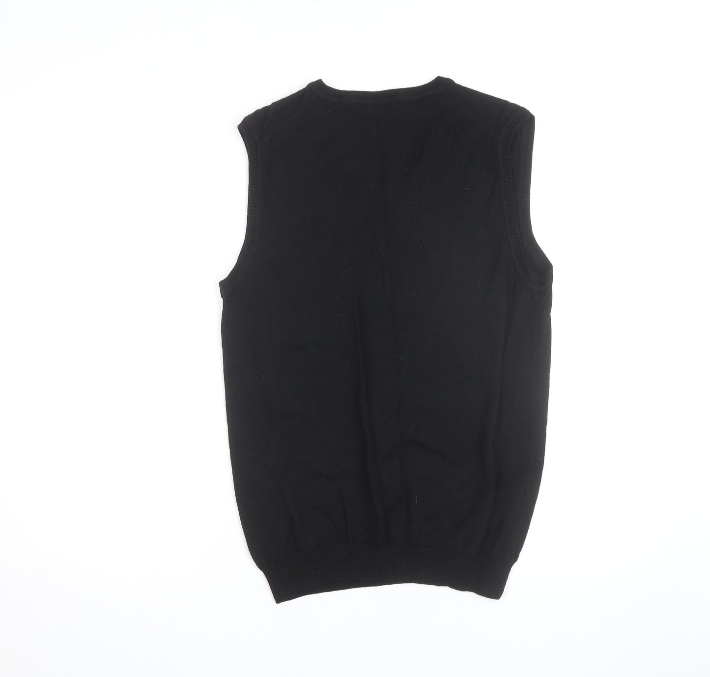 GAP Men’s Black Merino Wool V-Neck Sleeveless Jumper Vest L