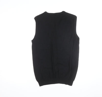 GAP Men’s Black Merino Wool V-Neck Sleeveless Jumper Vest L