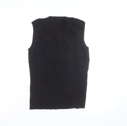 Austin Reed Men's Black Cotton Argyle Sleeveless V-Neck Vest S