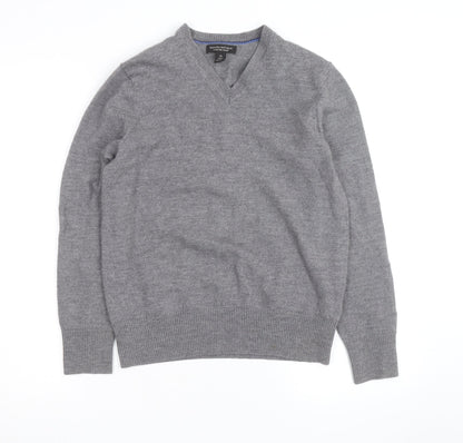 Banana Republic Mens Grey Wool V-Neck Jumper Size M