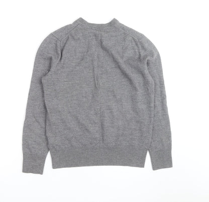 Banana Republic Mens Grey Wool V-Neck Jumper Size M