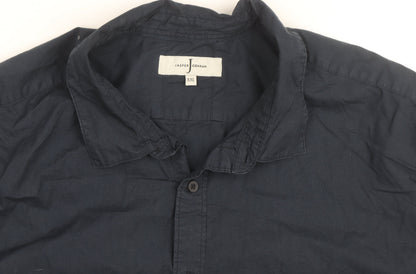 Jasper Conran Men's Navy Cotton Long Sleeve Button-Up Shirt XXL