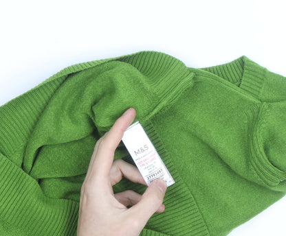 Marks and Spencer Women Green 100% Cashmere Crew Neck Jumper M