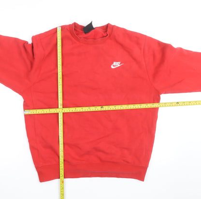 Nike Men's Red Crew Neck Pullover Sweatshirt Size S