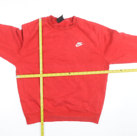 Nike Men's Red Crew Neck Pullover Sweatshirt Size S