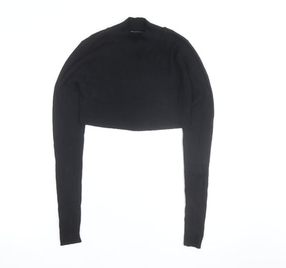 PrettyLittleThing Women's Black XS Mock Neck Cropped Jumper