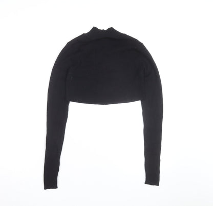 PrettyLittleThing Women's Black XS Mock Neck Cropped Jumper
