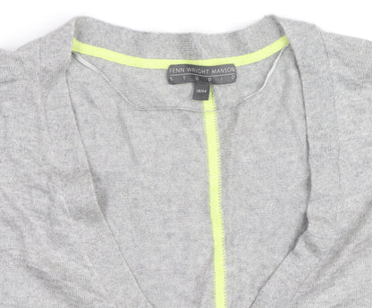 Fenn Wright Manson Grey V-Neck Button Cardigan Women’s Size 18