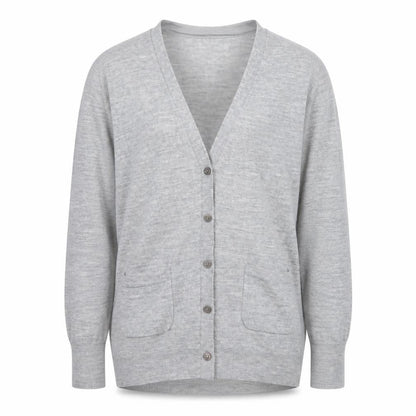 Jigsaw Men Grey Wool V-Neck Button Cardigan M