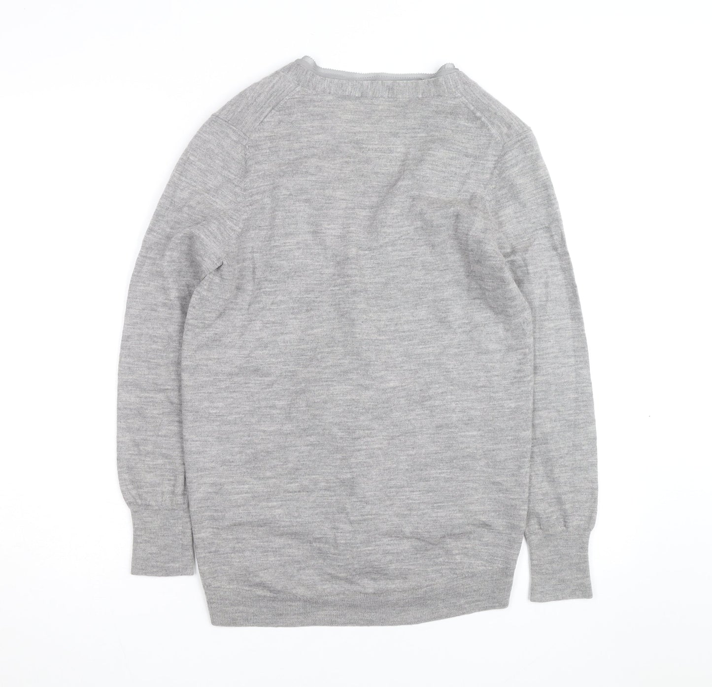 Jigsaw Men Grey Wool V-Neck Button Cardigan M