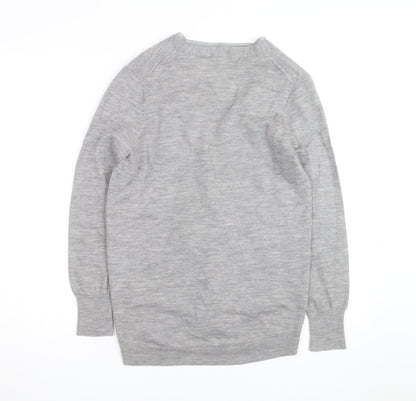 Jigsaw Men Grey Wool V-Neck Button Cardigan M