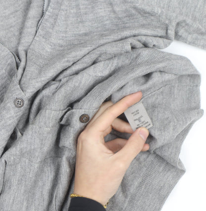 Jigsaw Men Grey Wool V-Neck Button Cardigan M