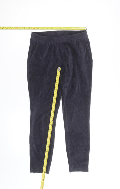 Lands’ End Women Black Jogger Corduroy Trousers Size S Elastic Waist