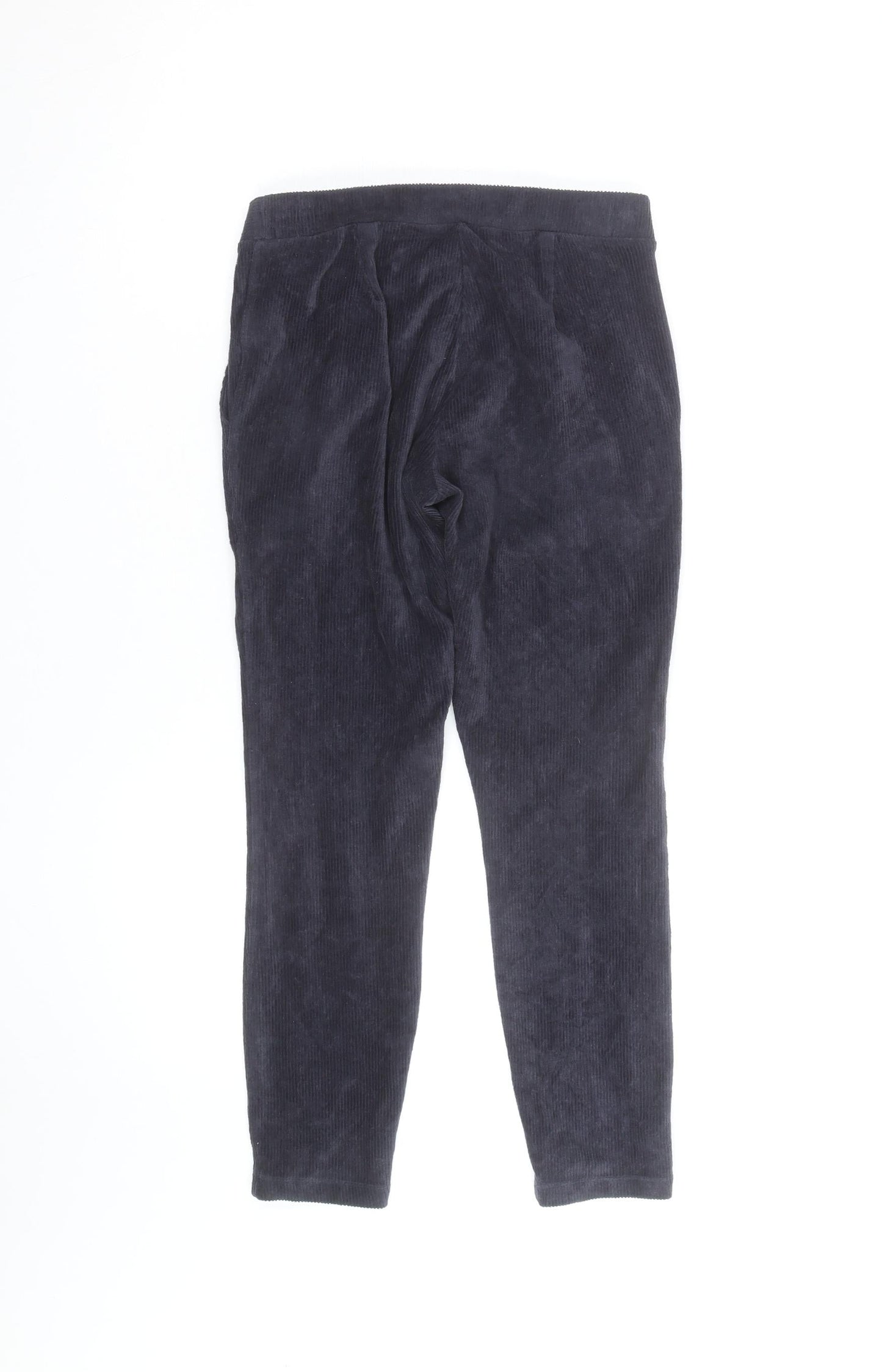 Lands’ End Women Black Jogger Corduroy Trousers Size S Elastic Waist