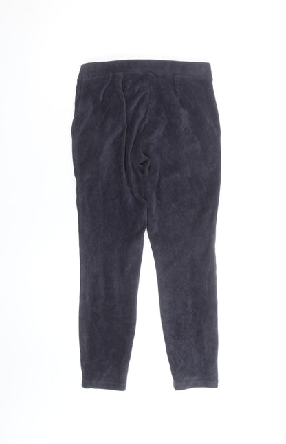 Lands’ End Women Black Jogger Corduroy Trousers Size S Elastic Waist