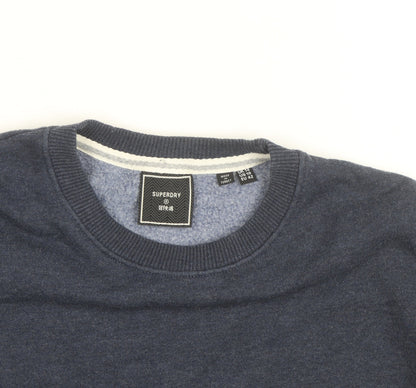 Superdry Women Navy Blue Crew Neck Pullover Sweatshirt Size 10