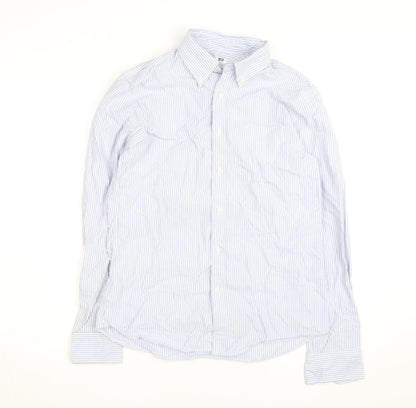 Uniqlo Men's Blue Slim Fit Striped Long Sleeve Button-Up Shirt Size S