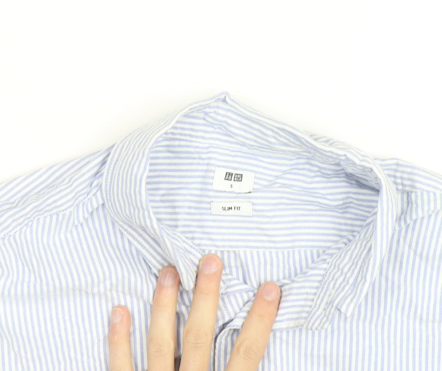 Uniqlo Men's Blue Slim Fit Striped Long Sleeve Button-Up Shirt Size S