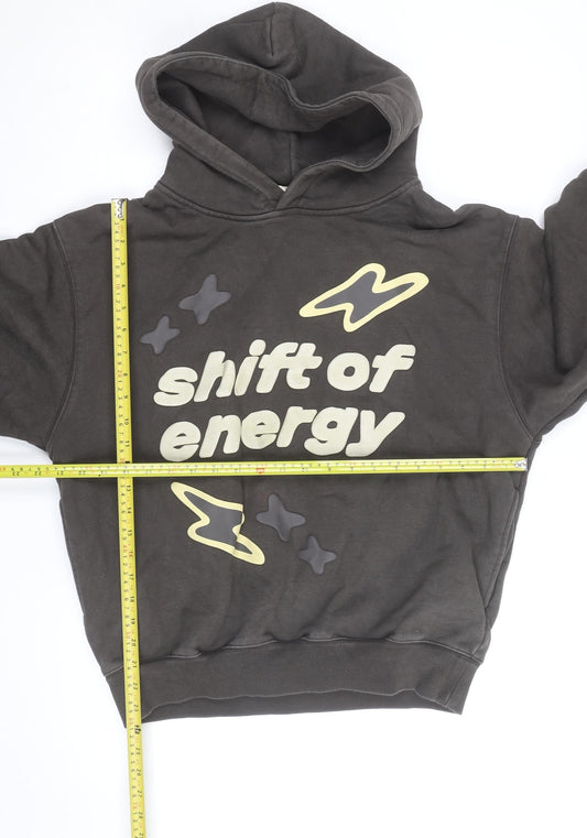 Broken Planet Men's Brown Medium Pullover Hoodie Graphic Print