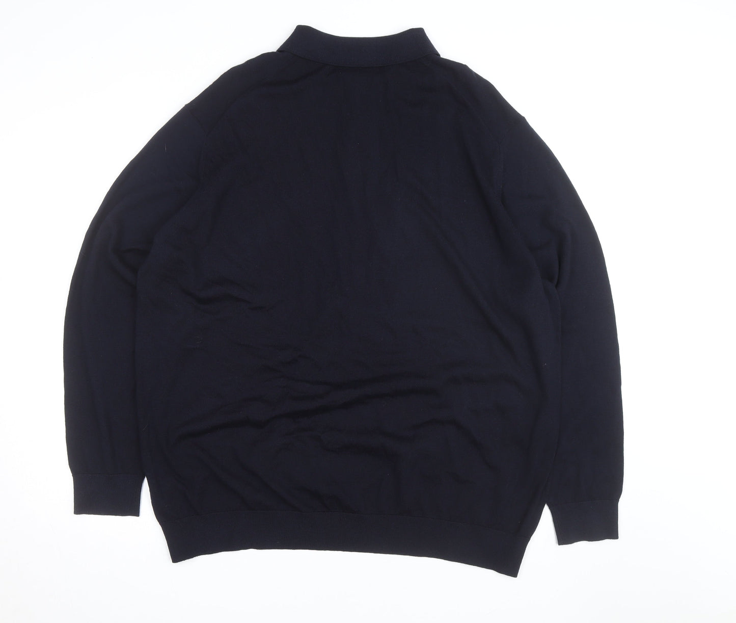 Marks and Spencer Autograph Men’s Black 4XL Merino Wool Long Sleeve Polo