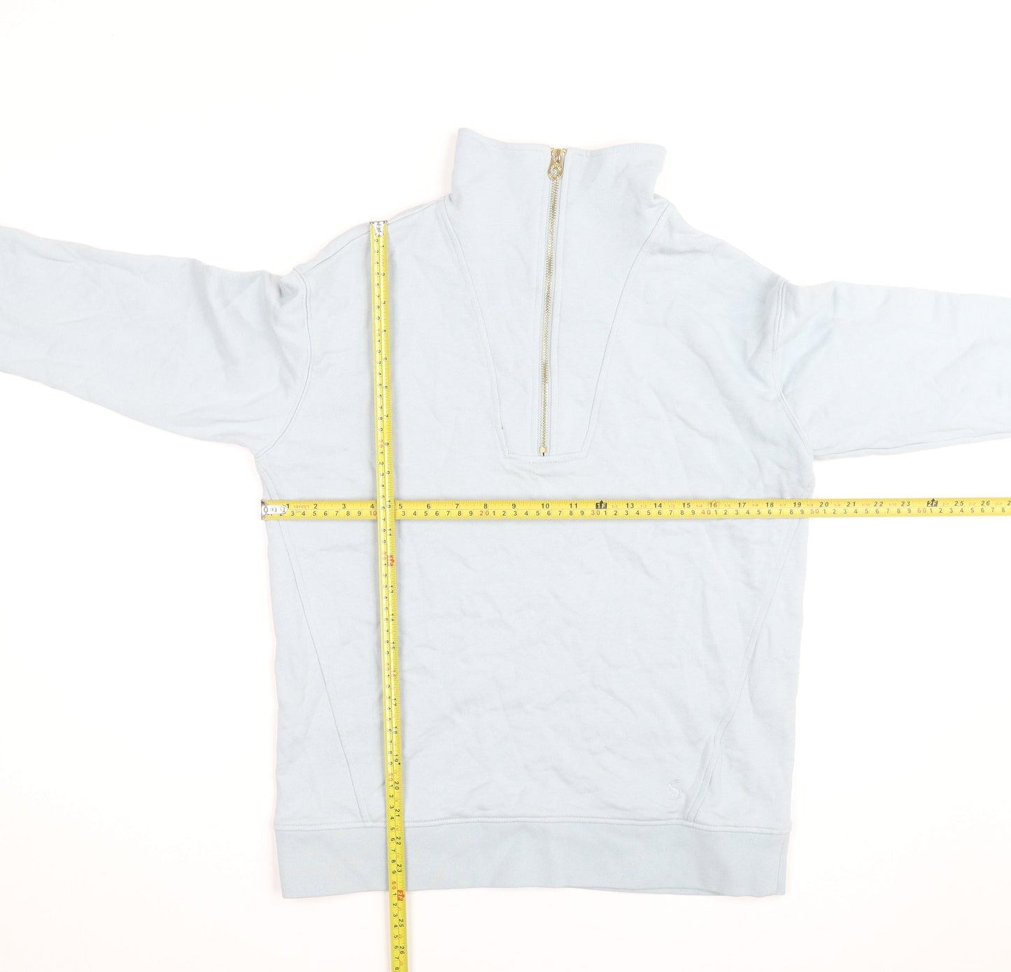 Joules Women Light Blue 1/2 Zip Pullover Sweatshirt UK 10