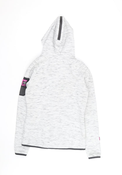 Superdry Women’s Grey XS Track Jacket Hooded Full Zip Activewear
