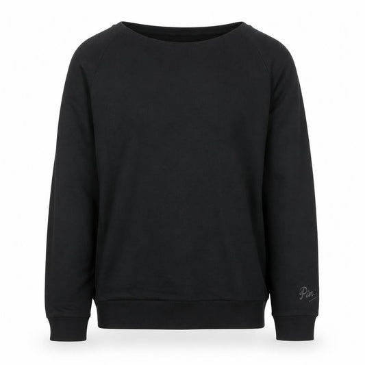 Front view of Pineapple unisex black crew neck pullover sweatshirt, size M