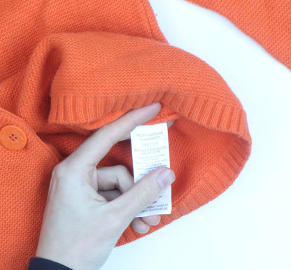 Seasalt Cornwall Women's Orange Merino Wool Cardigan Size 8