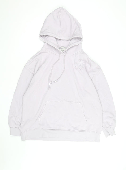 Scotch & Soda Men's White Pullover Hoodie L Logo Embroidered Casual
