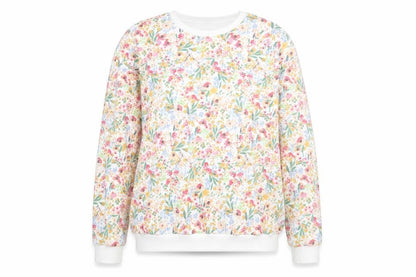 You Are The Club Womens White Floral Pullover Sweatshirt Size M