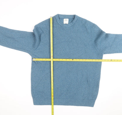 Marks and Spencer Men's Blue XL Crew Neck Chunky Knit Jumper