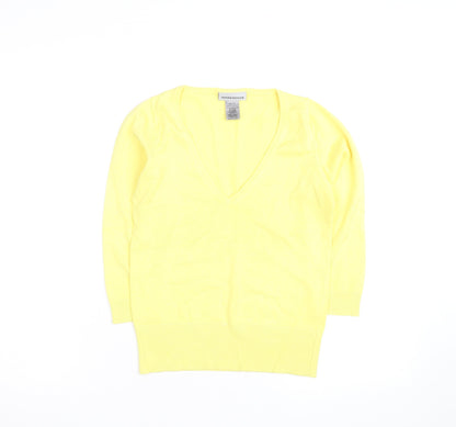 Warehouse Women’s Yellow V-Neck Knit Jumper Size 12