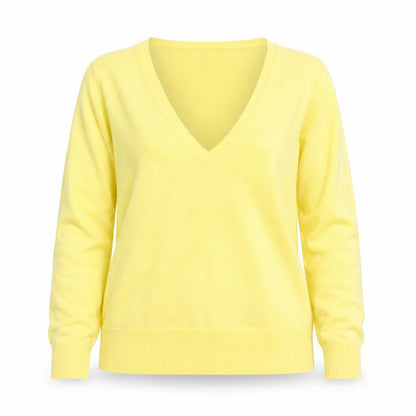 Warehouse Women’s Yellow V-Neck Knit Jumper Size 12