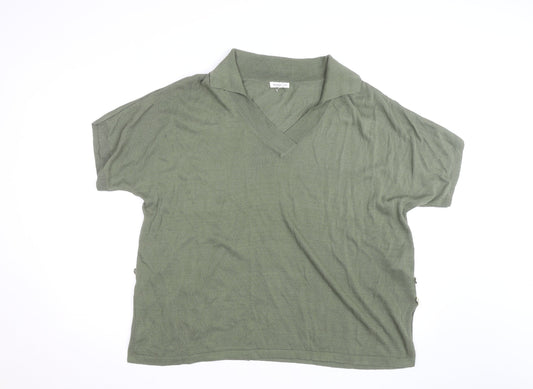 Monsoon Men's Green Viscose Knit Short Sleeve Casual Shirt L