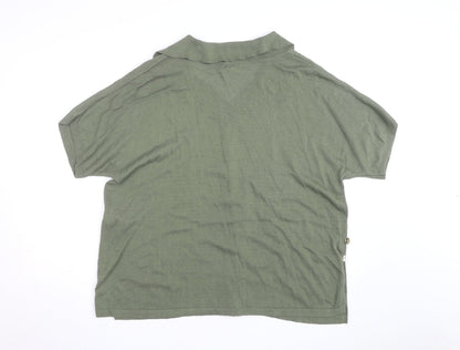 Monsoon Men's Green Viscose Knit Short Sleeve Casual Shirt L