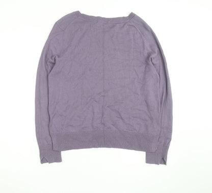 White Stuff Women's Purple Cotton Crew Neck Jumper UK 12