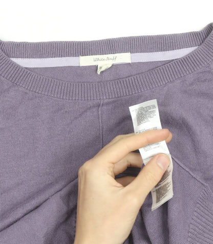 White Stuff Women's Purple Cotton Crew Neck Jumper UK 12