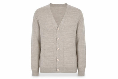 Burton Menswear Men's Beige Cotton Cardigan Small V-Neck Knit