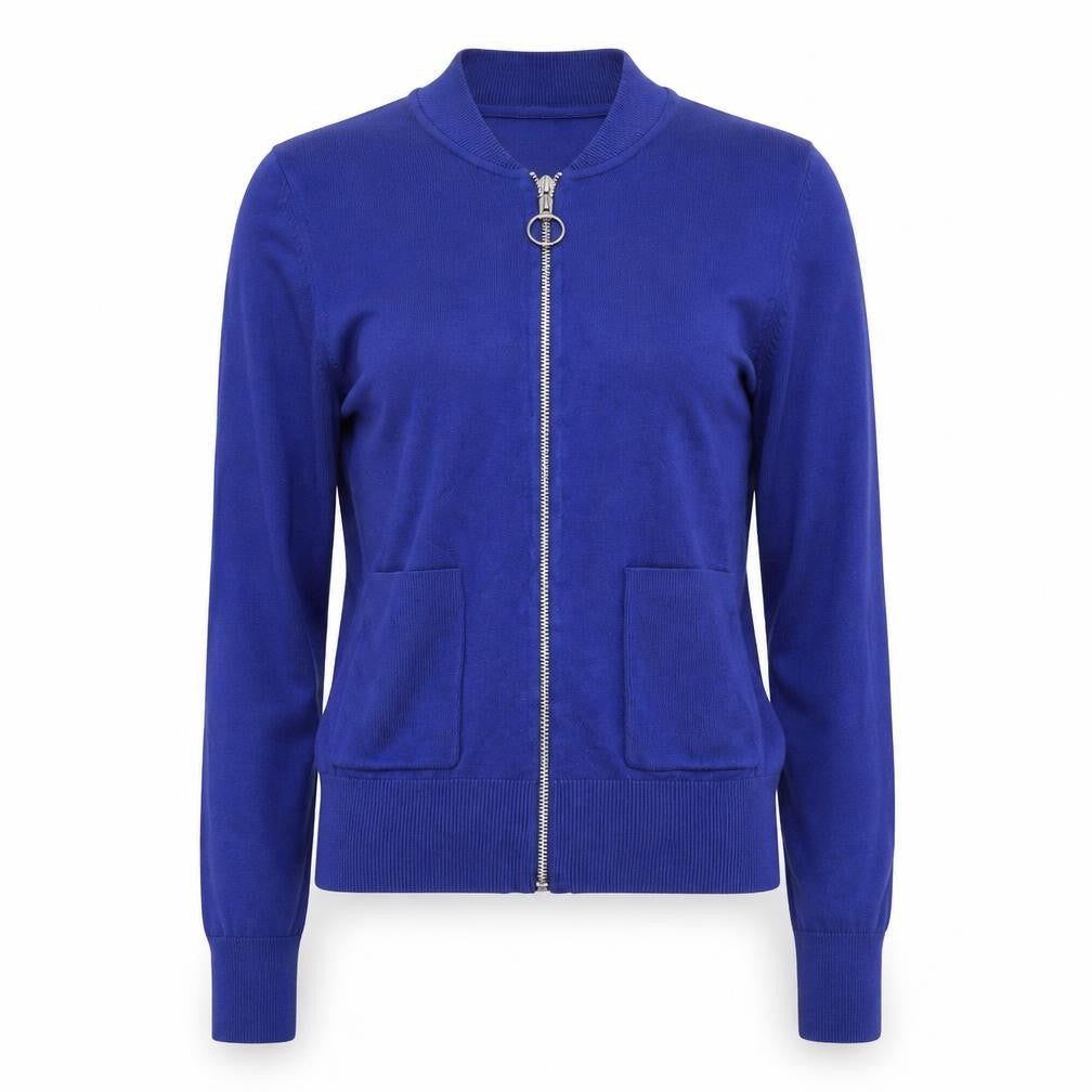 Debenhams Women Blue Full Zip Knit Jumper Size 10