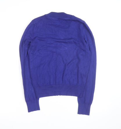 Debenhams Women Blue Full Zip Knit Jumper Size 10