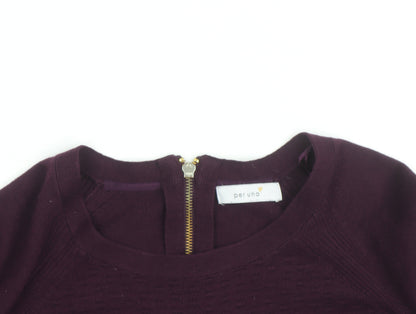 Marks and Spencer Per Una Women's Purple Size 12 Crew Neck Knitted Jumper