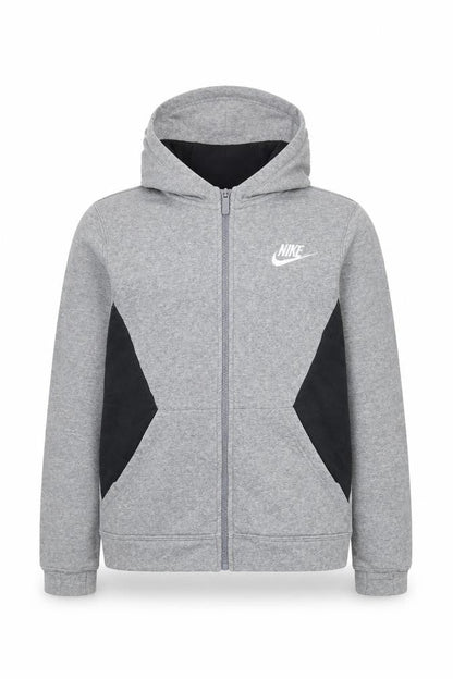 Nike Boys Grey Full Zip Hoodie - Size M, Cotton Blend, Sportswear