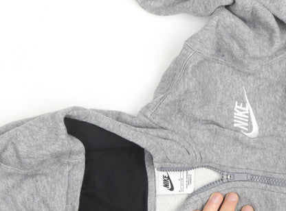 Nike Boys Grey Full Zip Hoodie - Size M, Cotton Blend, Sportswear