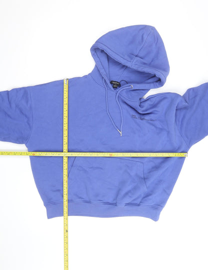 Boohoo Men’s Blue Pullover Hoodie XS Regular Fit Fleece