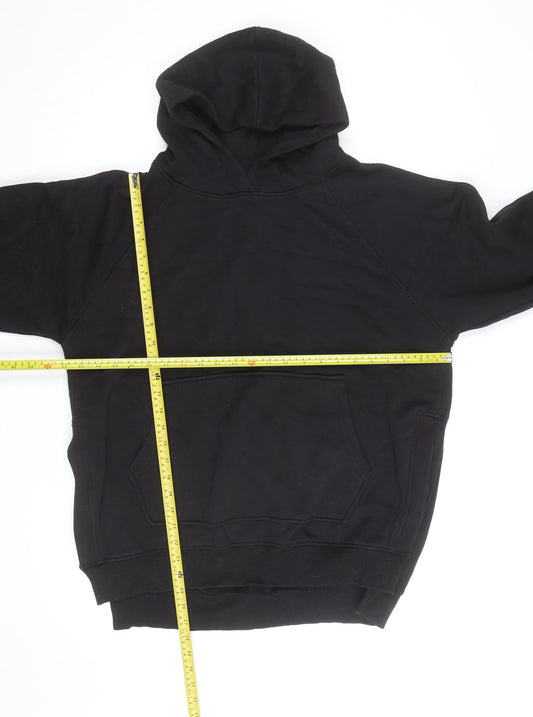 Rising Mens Black Pullover Hoodie Size S Fleece Cotton Blend