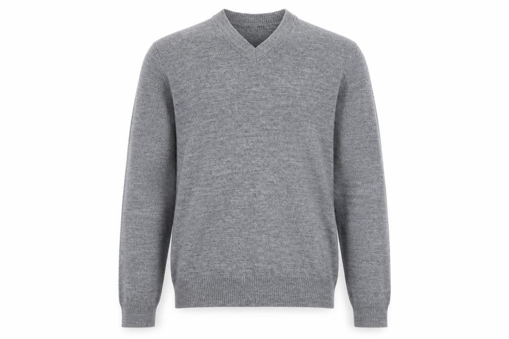 Gap Men's Grey Merino Wool V-Neck Jumper Size M