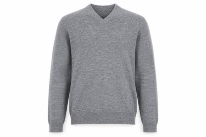 Gap Men's Grey Merino Wool V-Neck Jumper Size M